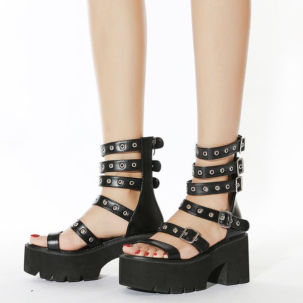 rivet sandals women shoes gladiator 2021 new summer platform heels black gothic back zipper chunky heel comfortable
rivet sandals women shoes gladiator 2021 new summer platform heels black gothic back zipper chunky heel comfortable
