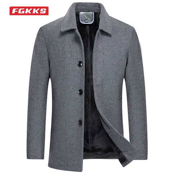 fgkks winter men's brand wool coat fashion solid color fleece thick breasted overcoat warm heavy business casual wool coat male 211122, Black
fgkks winter men's brand wool coat fashion solid color fleece thick breasted overcoat warm heavy business casual wool coat male 211122, Black