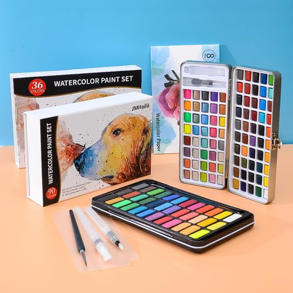 gift sets flydom art 36/90 colors watercolor paint set include brush paper 300g water color painting metal box supplies
gift sets flydom art 36/90 colors watercolor paint set include brush paper 300g water color painting metal box supplies
