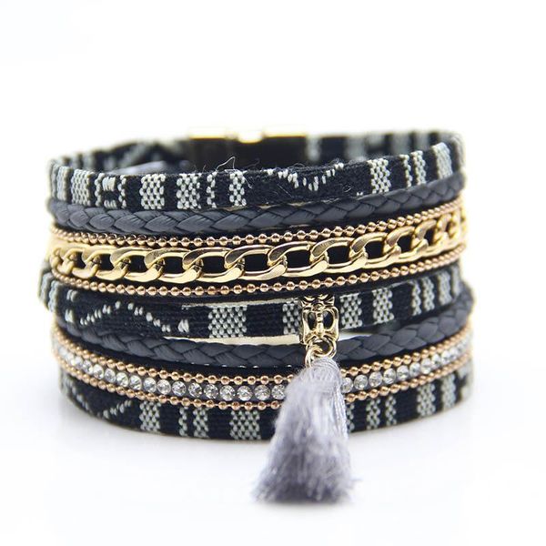 charm bracelets bohemian national style fashion simple and elegant temperament cotton rope tassel multi-layer magnetic women's bracelet, Golden;silver
charm bracelets bohemian national style fashion simple and elegant temperament cotton rope tassel multi-layer magnetic women's bracelet, Golden;silver