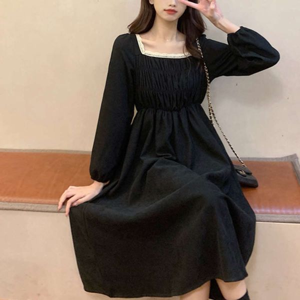 2021 spring fat mm foreign style age reducing small black large size women's collar pleated lace hem waist slim dress, Black;gray
2021 spring fat mm foreign style age reducing small black large size women's collar pleated lace hem waist slim dress, Black;gray