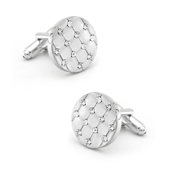 men's crystal cufflinks quality brass material silver color round check design cuff links wholesale & retail
men's crystal cufflinks quality brass material silver color round check design cuff links wholesale & retail