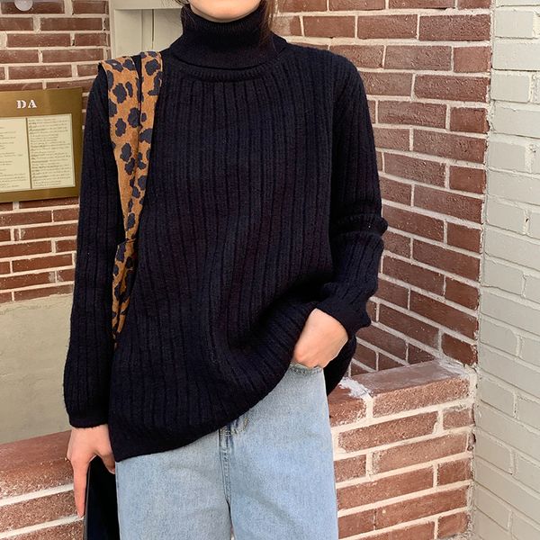 2021 new streetwear solid turtleneck pullover loose all match vintage chic women retro female brief stylish sweaters gqdp, White;black
2021 new streetwear solid turtleneck pullover loose all match vintage chic women retro female brief stylish sweaters gqdp, White;black