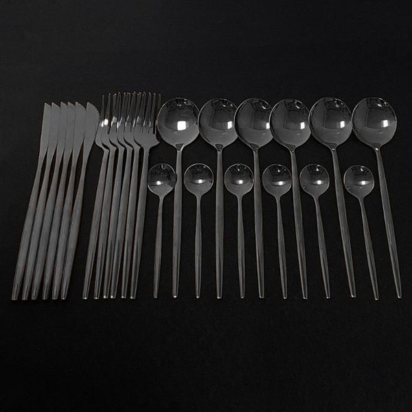 black flatware set 304 stainless steel 24pcs dinnerware cutlery set western fork knife teaspoon tableware silverware
black flatware set 304 stainless steel 24pcs dinnerware cutlery set western fork knife teaspoon tableware silverware