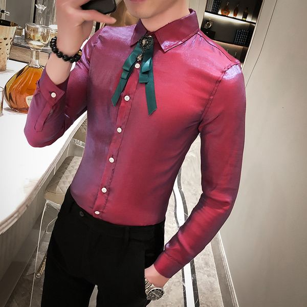 british style luxury glitter shirt thin fashion fit men's casual shirts long sleeve streetwear solid night club tuxedo dress zer2, White;black
british style luxury glitter shirt thin fashion fit men's casual shirts long sleeve streetwear solid night club tuxedo dress zer2, White;black