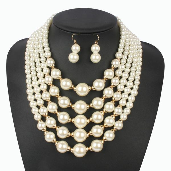 earrings & necklace maxi exaggerated bohemian gold jewelry set handmade strand beads pearl sets for women multilayer and, Silver
earrings & necklace maxi exaggerated bohemian gold jewelry set handmade strand beads pearl sets for women multilayer and, Silver