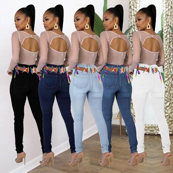 women's jeans stretch woman high waist femme pencil tight denim skinny trousers bandage pants women casual bottom, Blue
women's jeans stretch woman high waist femme pencil tight denim skinny trousers bandage pants women casual bottom, Blue