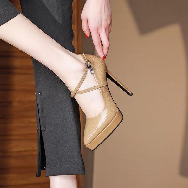 dress shoes mljuese 2021 women pumps soft sheepskin autumn spring ankle strap crystal checkered pointed toe platform high heels, Black 
dress shoes mljuese 2021 women pumps soft sheepskin autumn spring ankle strap crystal checkered pointed toe platform high heels, Black