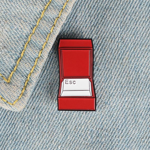 funny esc keyboard box brooches pins red box badges hard enamel lapel backpack for woman lovers lucky badges pins brosche spille, Blue
funny esc keyboard box brooches pins red box badges hard enamel lapel backpack for woman lovers lucky badges pins brosche spille, Blue