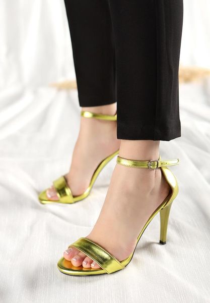 dress shoes tima neon yellow skin high-heeled, Black