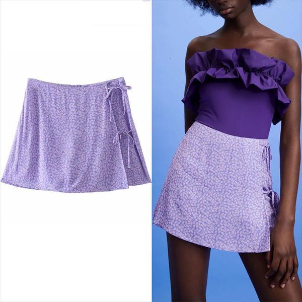 summer za skorts purple women shorts print high waist skirt fashion side ties beach loose casual skort, White;black
summer za skorts purple women shorts print high waist skirt fashion side ties beach loose casual skort, White;black