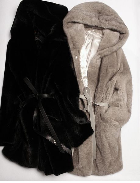 women's fur & faux arlenesain mink women long hooded coat, Black
women's fur & faux arlenesain mink women long hooded coat, Black