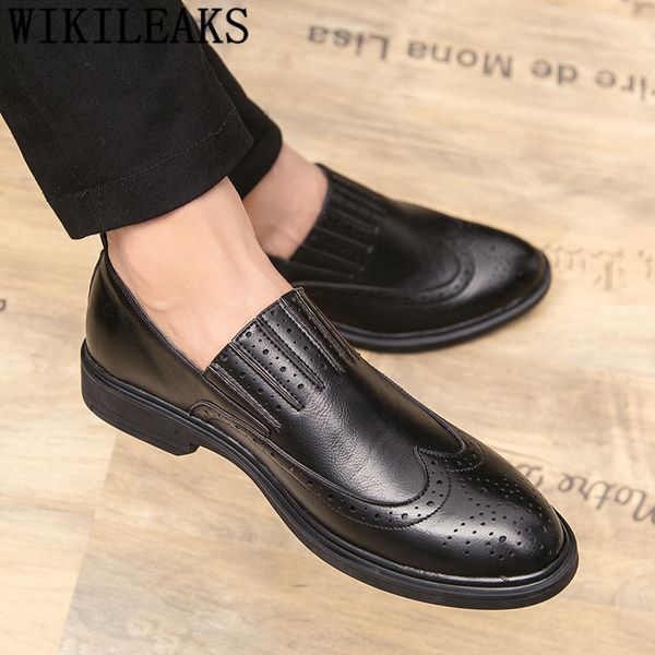 brogue shoes men classic italian brand formal shoes men office brown dress leather shoes men elegant sepatu slip on pria ayakkab, Black
brogue shoes men classic italian brand formal shoes men office brown dress leather shoes men elegant sepatu slip on pria ayakkab, Black