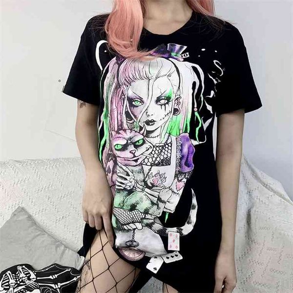 insdoit printed women t-shirt gothic harajuku short sleeve loose black t shirt streetwear punk casual cotton summer, White
insdoit printed women t-shirt gothic harajuku short sleeve loose black t shirt streetwear punk casual cotton summer, White