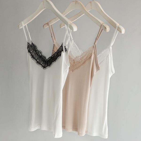 camisole femme 50% real silk lingerie undershirt women singlet halter tank vest camis lace sleeveless summer 210225, White
camisole femme 50% real silk lingerie undershirt women singlet halter tank vest camis lace sleeveless summer 210225, White