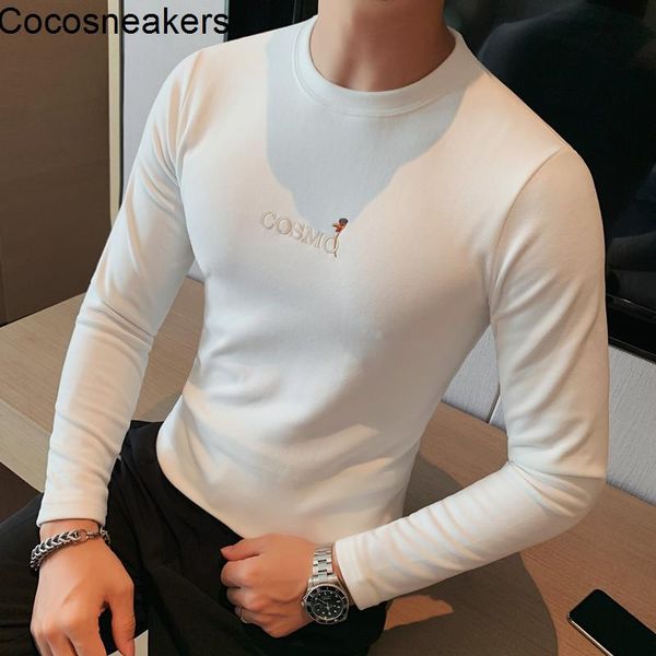 men's dress shirts 2021 autumn winter t-shirt base shirt korean slim fit letter embroidery young long sleeve, White;black
men's dress shirts 2021 autumn winter t-shirt base shirt korean slim fit letter embroidery young long sleeve, White;black