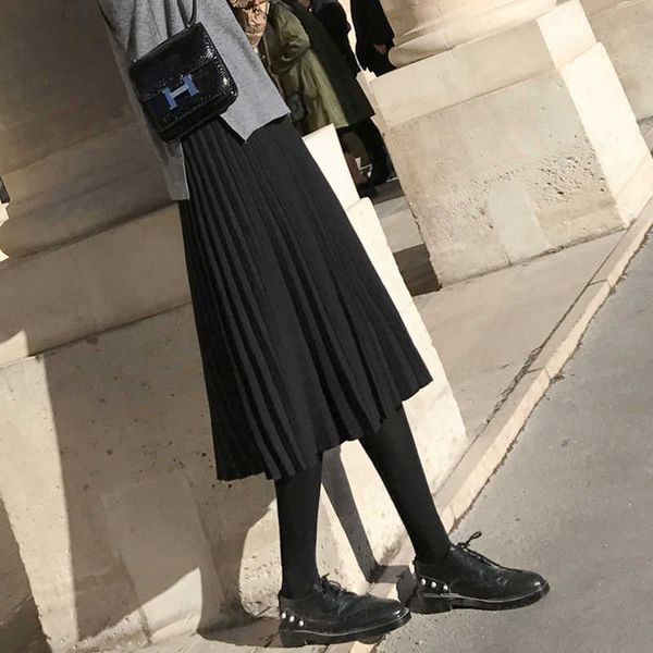 women's knitted skirt autumn winter 2021 leisure pleated high waist a-line thin medium length wool, Black;gray
women's knitted skirt autumn winter 2021 leisure pleated high waist a-line thin medium length wool, Black;gray