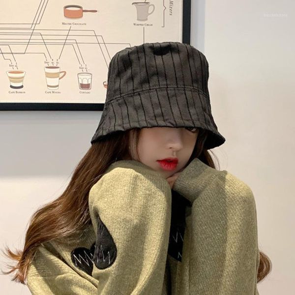 new spring double-sided striped bucket hat female wild casual student fisherman hat1, Blue;gray
new spring double-sided striped bucket hat female wild casual student fisherman hat1, Blue;gray
