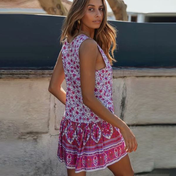2021 new floral printed mini dress sleeveless ruffle hem v neck vintage vestidos summer beach boho casual clothes short dresses k0ud, Black;gray
2021 new floral printed mini dress sleeveless ruffle hem v neck vintage vestidos summer beach boho casual clothes short dresses k0ud, Black;gray