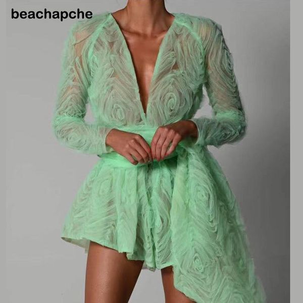 women's tracksuits beachapche 2021 green chic deep v-neck flowers tulle mini gowns fashion mint floral long sleeves summer shorts suit, Gray
women's tracksuits beachapche 2021 green chic deep v-neck flowers tulle mini gowns fashion mint floral long sleeves summer shorts suit, Gray