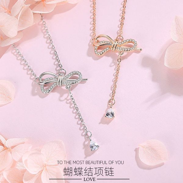 jewelry highly quality women party wedding lovers gifts925 sterling silver bow necklace women's pendant clavicle chain short, simple an
jewelry highly quality women party wedding lovers gifts925 sterling silver bow necklace women's pendant clavicle chain short, simple an