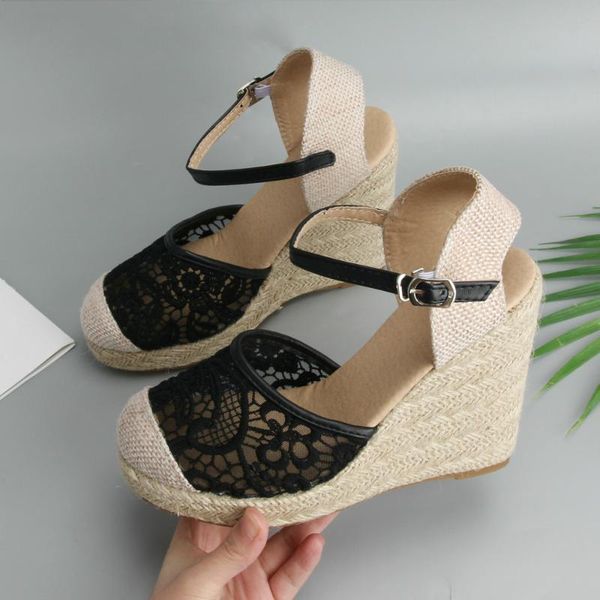 sandals platform wedge women shoes 2021 espadrille high heels bohemia lace wedding ladie plus size 34-43, Black
sandals platform wedge women shoes 2021 espadrille high heels bohemia lace wedding ladie plus size 34-43, Black