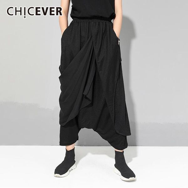 women's pants & capris chicever spring casual black women elastic waist patchwork irregular pockets ankle-length cross pant female fash, Black;white
women's pants & capris chicever spring casual black women elastic waist patchwork irregular pockets ankle-length cross pant female fash, Black;white