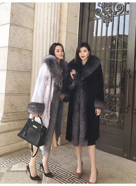 women's fur & faux arlenesain long autumn and winter mink coat with collar, Black
women's fur & faux arlenesain long autumn and winter mink coat with collar, Black