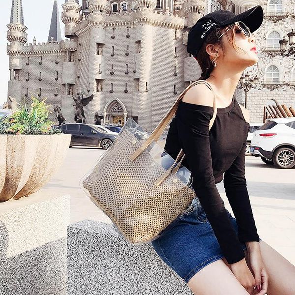 evening bags large capacity ladies handbags 2021summer pvc transparent plastic beach casual shoulder bag simple wild straw
evening bags large capacity ladies handbags 2021summer pvc transparent plastic beach casual shoulder bag simple wild straw