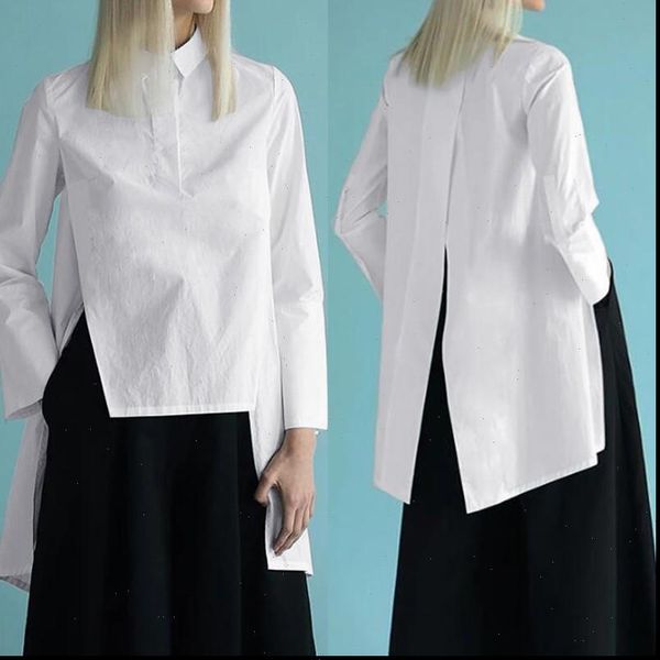 fashion asymmetrical womens summer blouse zanzea 2021 casual lapel blusas female back split long sleeve shirts s 5xl, White
fashion asymmetrical womens summer blouse zanzea 2021 casual lapel blusas female back split long sleeve shirts s 5xl, White
