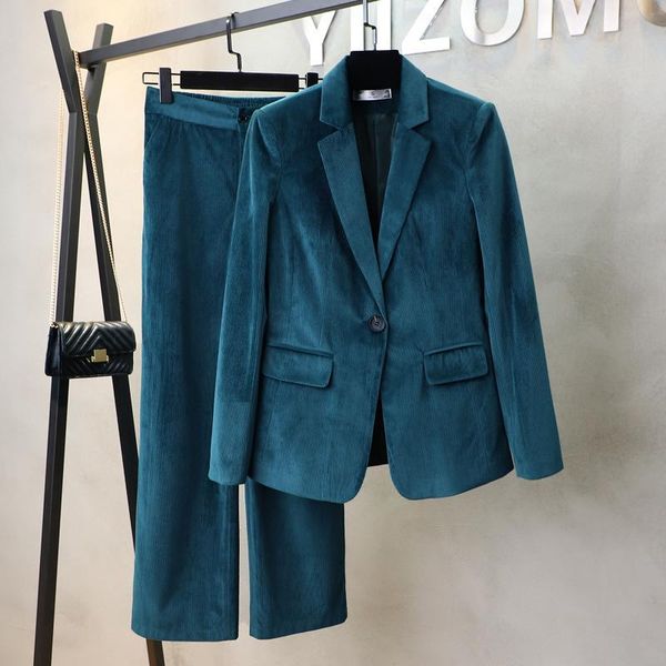 women's two piece pants women 2021 autumn winter vintage elegant sets corduroy blazer notch collar jacket female 2 trousers set suit a2, White
women's two piece pants women 2021 autumn winter vintage elegant sets corduroy blazer notch collar jacket female 2 trousers set suit a2, White