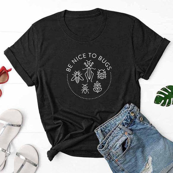 women's t-shirt 100% cotton t shirt be nice to bugs letter print women short sleeve o neck loose tshirt 2021 summer causal tee, White
women's t-shirt 100% cotton t shirt be nice to bugs letter print women short sleeve o neck loose tshirt 2021 summer causal tee, White