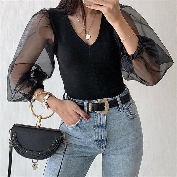 solid sheer mesh puff womens rompers long sleeve casual bodysuits slim black v neck see through, Black;white
solid sheer mesh puff womens rompers long sleeve casual bodysuits slim black v neck see through, Black;white