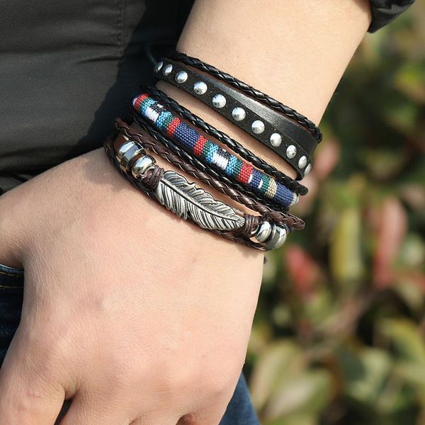 charm bracelets style act the role of ornaments set card packaging feather string bead pull leather diy combination ethnic wind bracelet, Golden;silver
charm bracelets style act the role of ornaments set card packaging feather string bead pull leather diy combination ethnic wind bracelet, Golden;silver