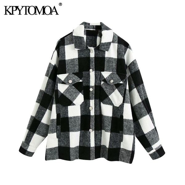 women's jackets kpytomoa women 2021 fashion oversized plaid jacket coat vintage long sleeve pockets female outerwear chic, Black;brown
women's jackets kpytomoa women 2021 fashion oversized plaid jacket coat vintage long sleeve pockets female outerwear chic, Black;brown