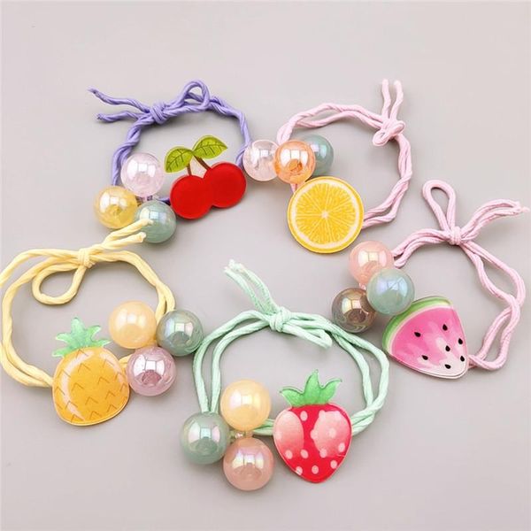 hair accessories summer children simple cute colorful beads acrylic fruit rubber band rope fashion sweet girl princess ponytail headdress, Slivery;white 
hair accessories summer children simple cute colorful beads acrylic fruit rubber band rope fashion sweet girl princess ponytail headdress, Slivery;white