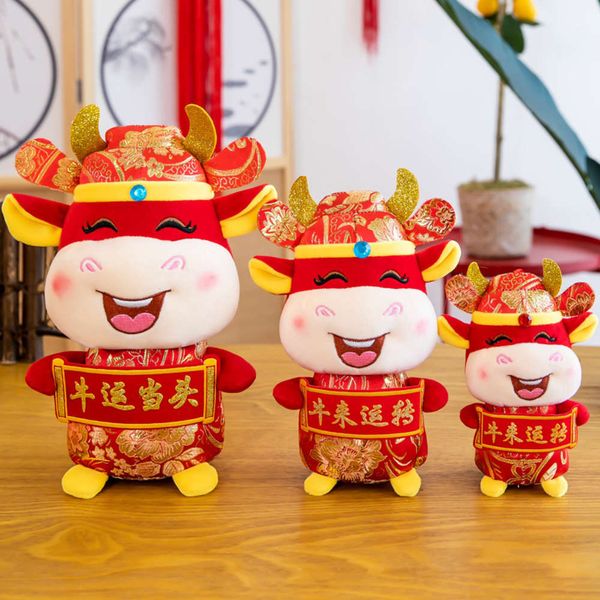 mascot the year of ox doll chinese zodiac plush toys dolls spring festival gifts, Blue 
mascot the year of ox doll chinese zodiac plush toys dolls spring festival gifts, Blue