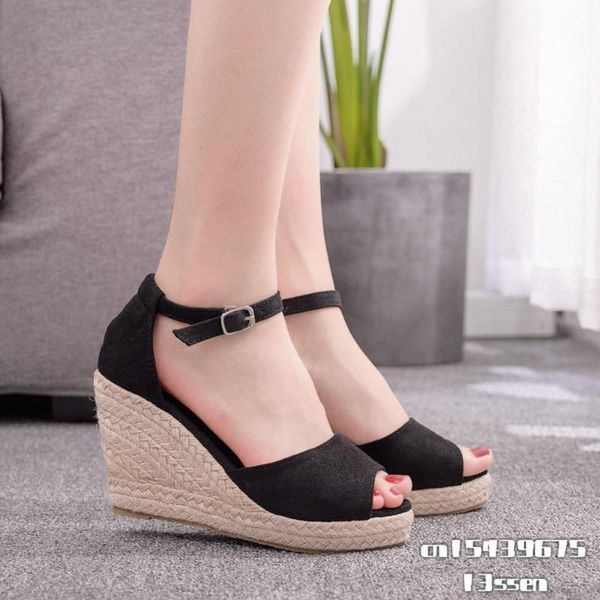 sandals 9 cm wedges straw high-heel bohemian style fish mouth small size womens shoe concise comfort high heels, Black
sandals 9 cm wedges straw high-heel bohemian style fish mouth small size womens shoe concise comfort high heels, Black