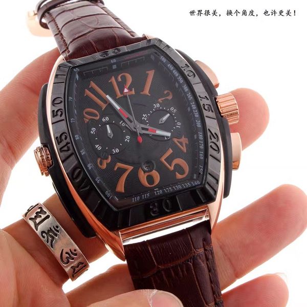 2021 new luxury watch mens five-pin series full dial working quartz watch franc k watch fashion leather strap montre, Slivery;brown 
2021 new luxury watch mens five-pin series full dial working quartz watch franc k watch fashion leather strap montre, Slivery;brown