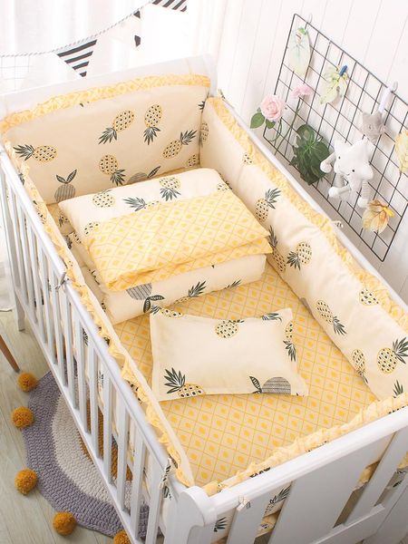 promotion 6/9pcs pineapple cartoon baby crib bedding set bedroom decor comforter cover bumpers sheet blanket ,120*60/120*70cm
promotion 6/9pcs pineapple cartoon baby crib bedding set bedroom decor comforter cover bumpers sheet blanket ,120*60/120*70cm