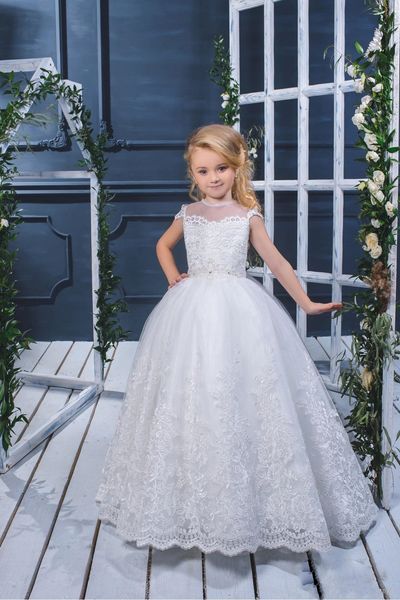 lace appliqued ball flower girl dresses with cap sleeves sheer jewel neckline toddler pageant gown kids for wedding, White;blue
lace appliqued ball flower girl dresses with cap sleeves sheer jewel neckline toddler pageant gown kids for wedding, White;blue