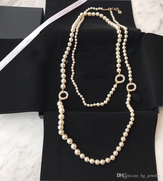 popular fashion brand pearl sweater chain designer necklace for women party wedding luxury jewelry for bride with box, Silver
popular fashion brand pearl sweater chain designer necklace for women party wedding luxury jewelry for bride with box, Silver