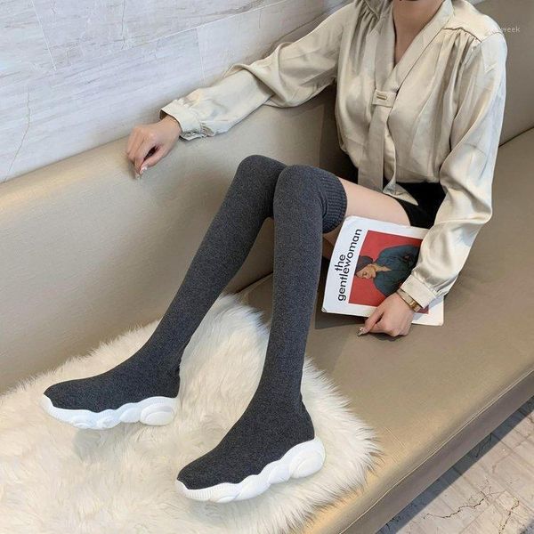 boots women's high-sneakers stretch fabric platform long woman winter casual flats stockings high ins1, Black
boots women's high-sneakers stretch fabric platform long woman winter casual flats stockings high ins1, Black