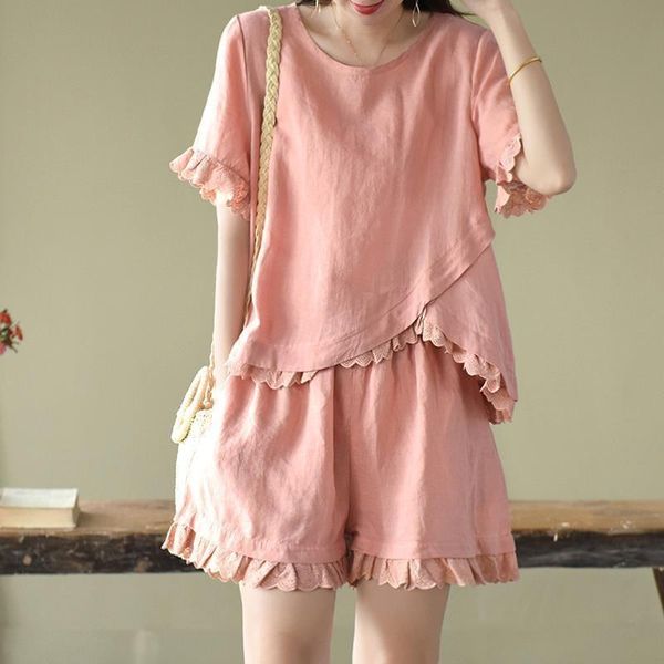 women's tracksuits harajuku women suits 2 pieces sets blouse + shorts summer ladies short sleeve lace loose female outfits plus size, Gray
women's tracksuits harajuku women suits 2 pieces sets blouse + shorts summer ladies short sleeve lace loose female outfits plus size, Gray