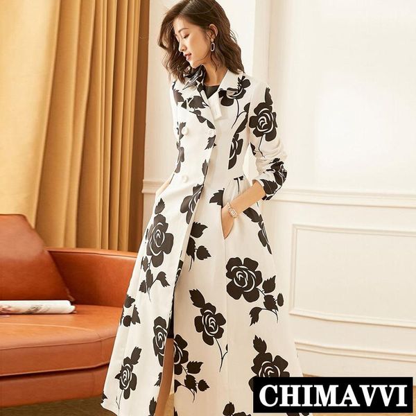 women's trench coats autumn lady elegant ultra-long coat black and white flower printed vintage double-breasted slim windbreakers, Tan;black
women's trench coats autumn lady elegant ultra-long coat black and white flower printed vintage double-breasted slim windbreakers, Tan;black