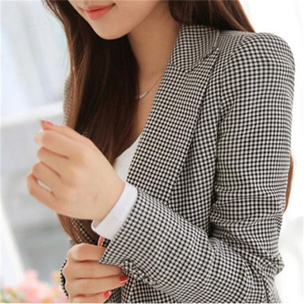 fashion plaid female autumn new small suit women's jacket in the long section of self-cultivation wild tide yau9, White;black
fashion plaid female autumn new small suit women's jacket in the long section of self-cultivation wild tide yau9, White;black