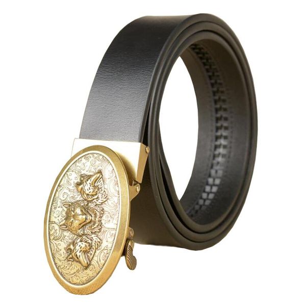 western wolf head design leather gold sliver auto buckle men belt fashion business jeans causal pants men leather belt, Black;brown
western wolf head design leather gold sliver auto buckle men belt fashion business jeans causal pants men leather belt, Black;brown