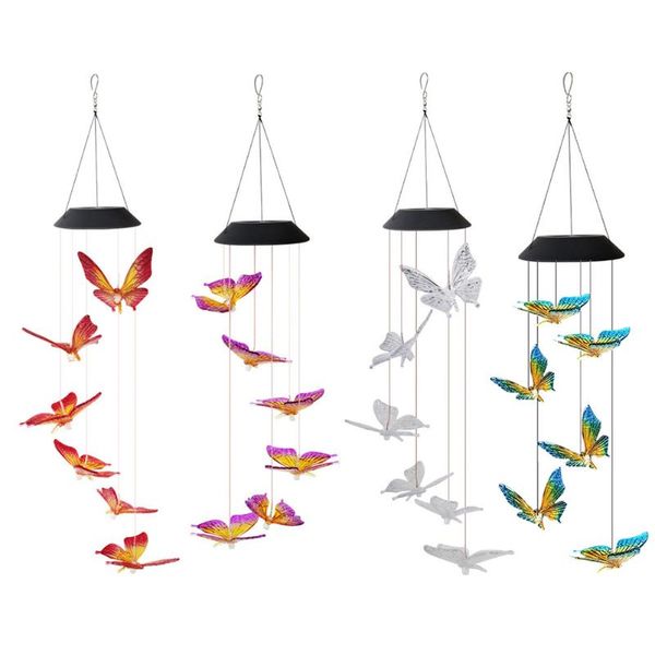 decorative objects & figurines led solar wind chime butterfly light color changing waterproof outdoor windchime hanging lamp for garden pati
decorative objects & figurines led solar wind chime butterfly light color changing waterproof outdoor windchime hanging lamp for garden pati