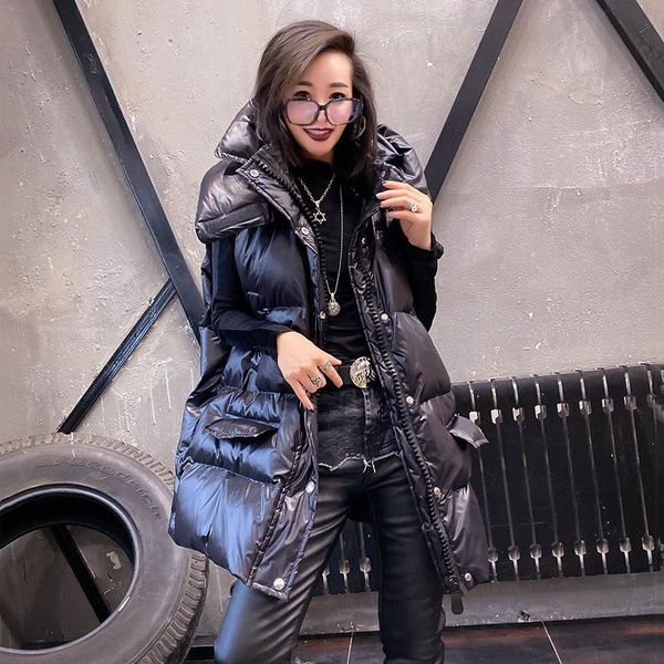 women's vests unua amo winter sleeveless jacket woman long hooded vest coat 2021 loose fit street style warm down padded parka, Black;white
women's vests unua amo winter sleeveless jacket woman long hooded vest coat 2021 loose fit street style warm down padded parka, Black;white