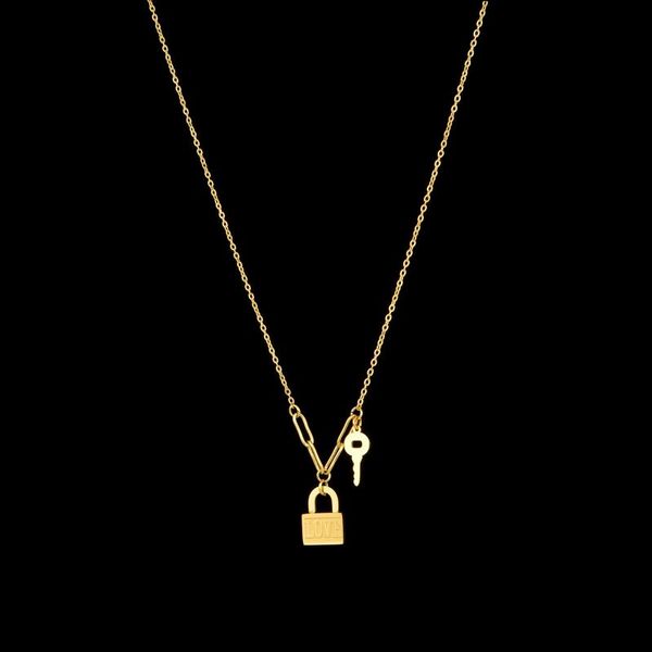 chains fashion key lock pendant necklace for women man gold/silver color stainless steel couple sweet jewelry gifts
chains fashion key lock pendant necklace for women man gold/silver color stainless steel couple sweet jewelry gifts